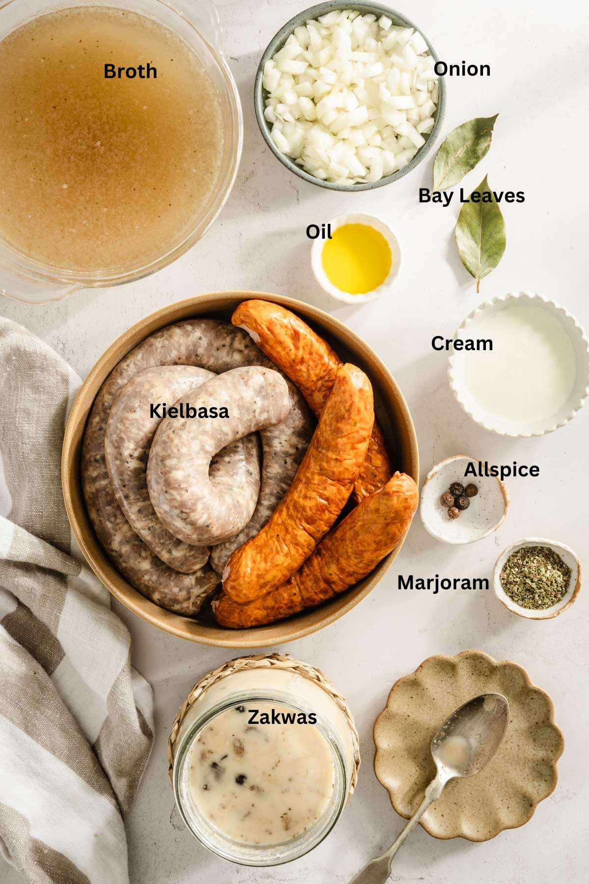 Ingredients to make Zurek Soup