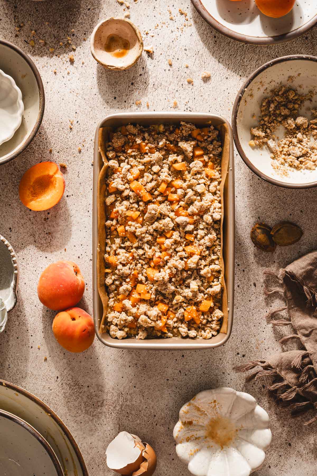 top crumble and apricots added