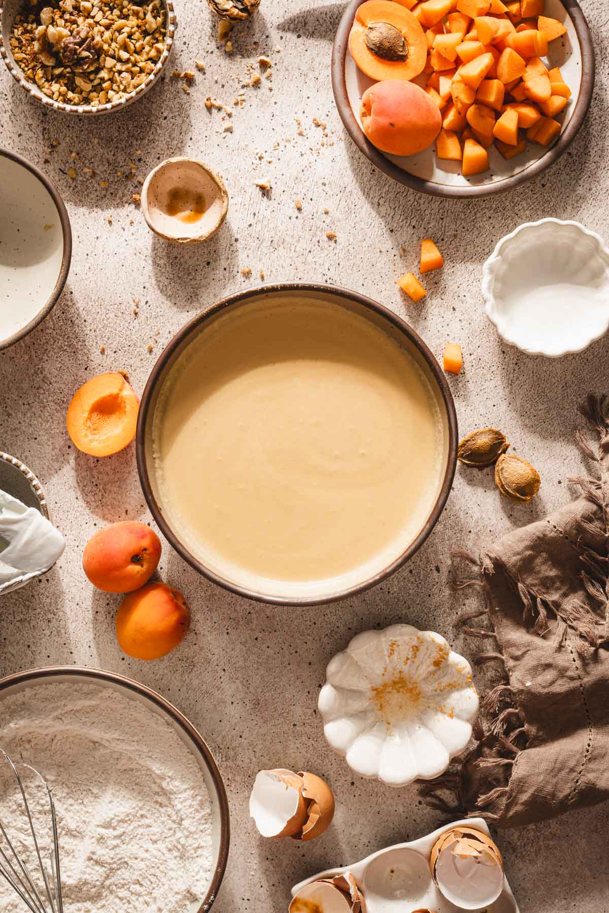 bowl with the mixed batter