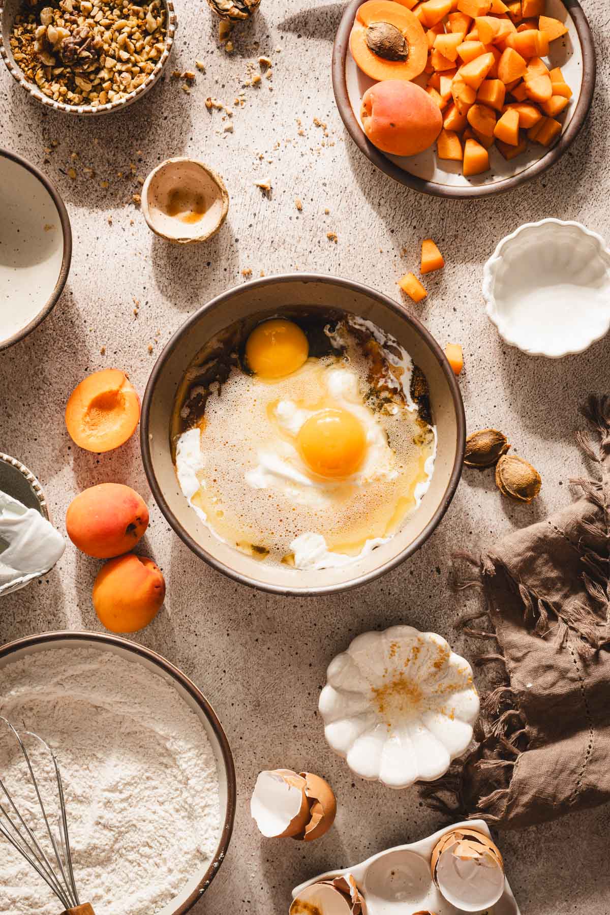 bowl with the wet ing added