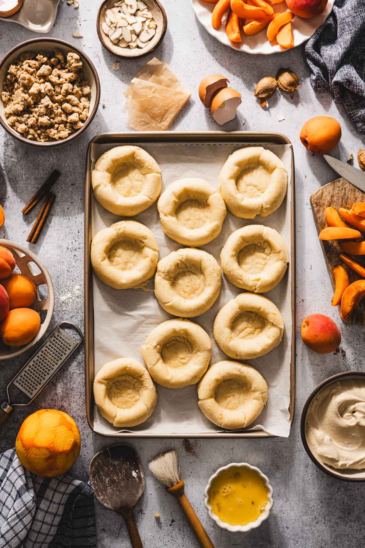 indentations made in the sweet buns