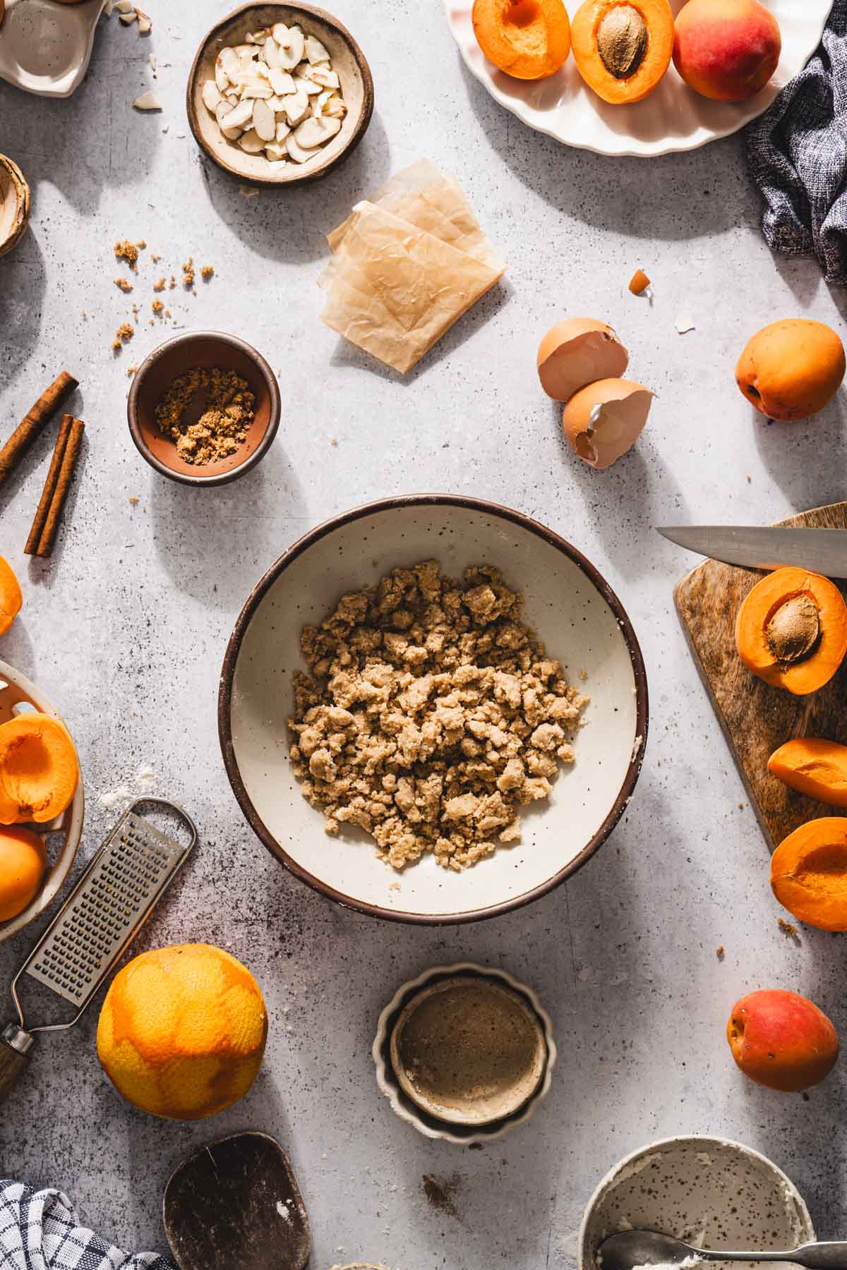 mixing bowl with the crumble
