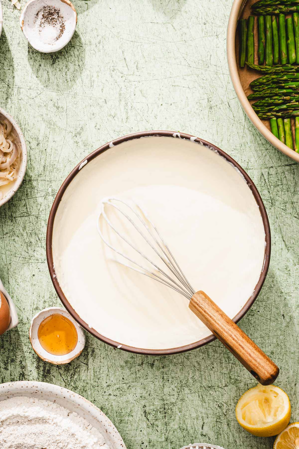 bowlwith wet batter