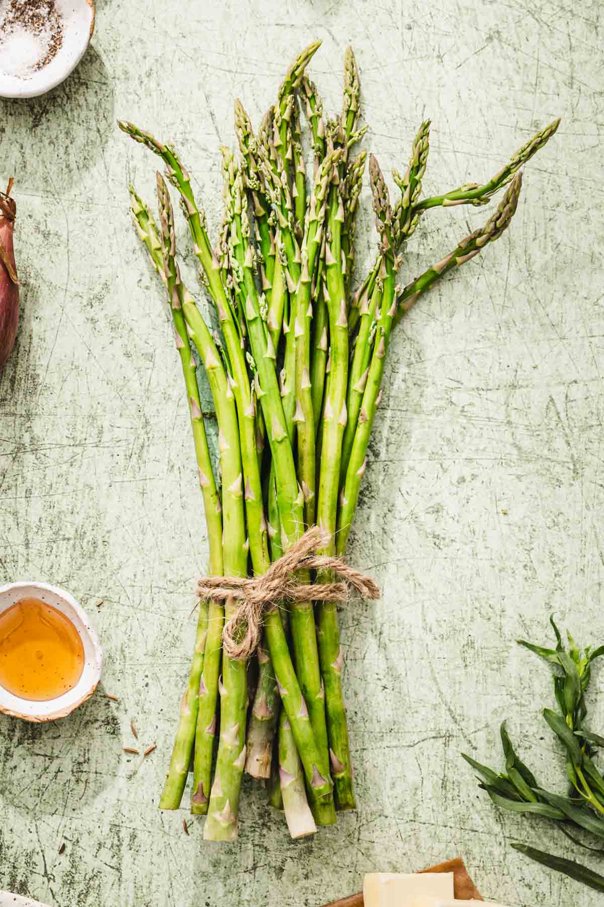 close up of a bunch of asparagus