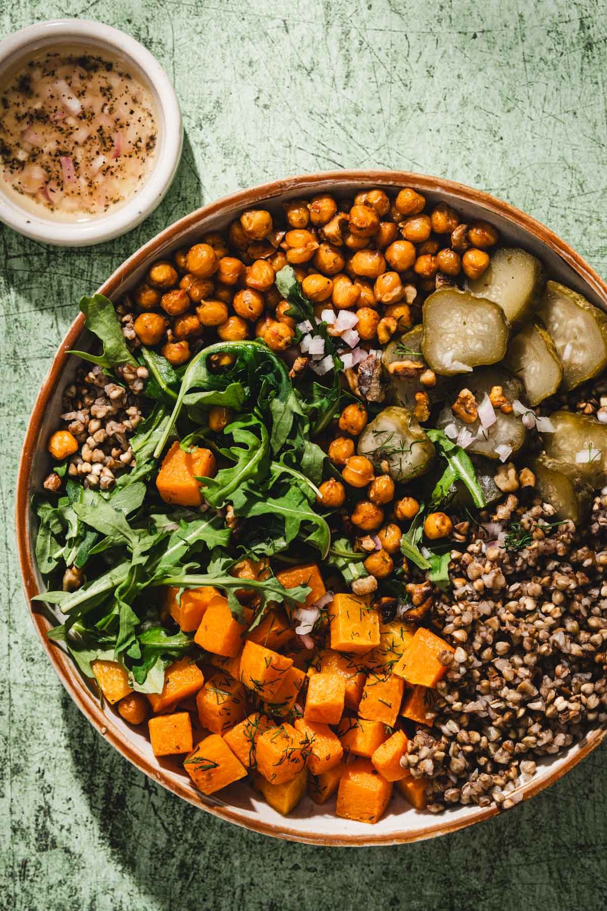close up of a buckwheat squash bowl