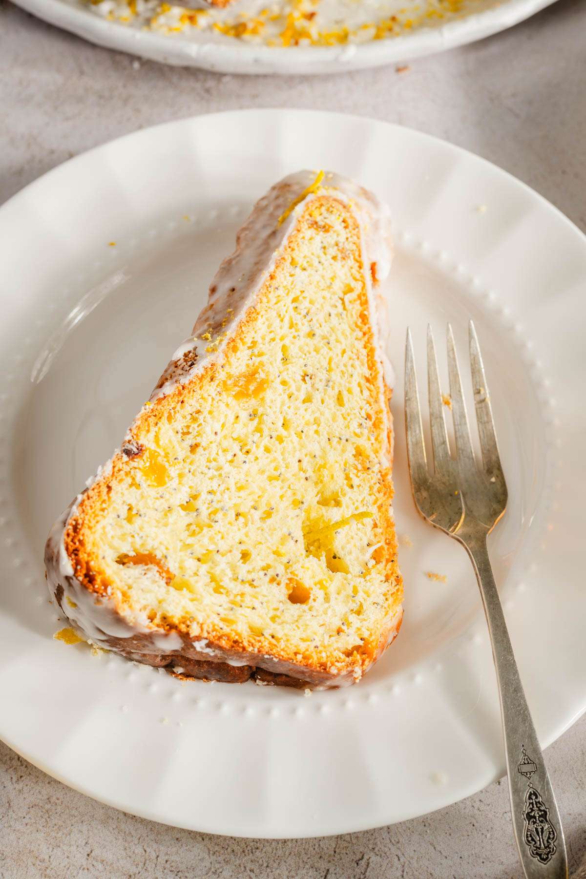 slice of babka on a plate