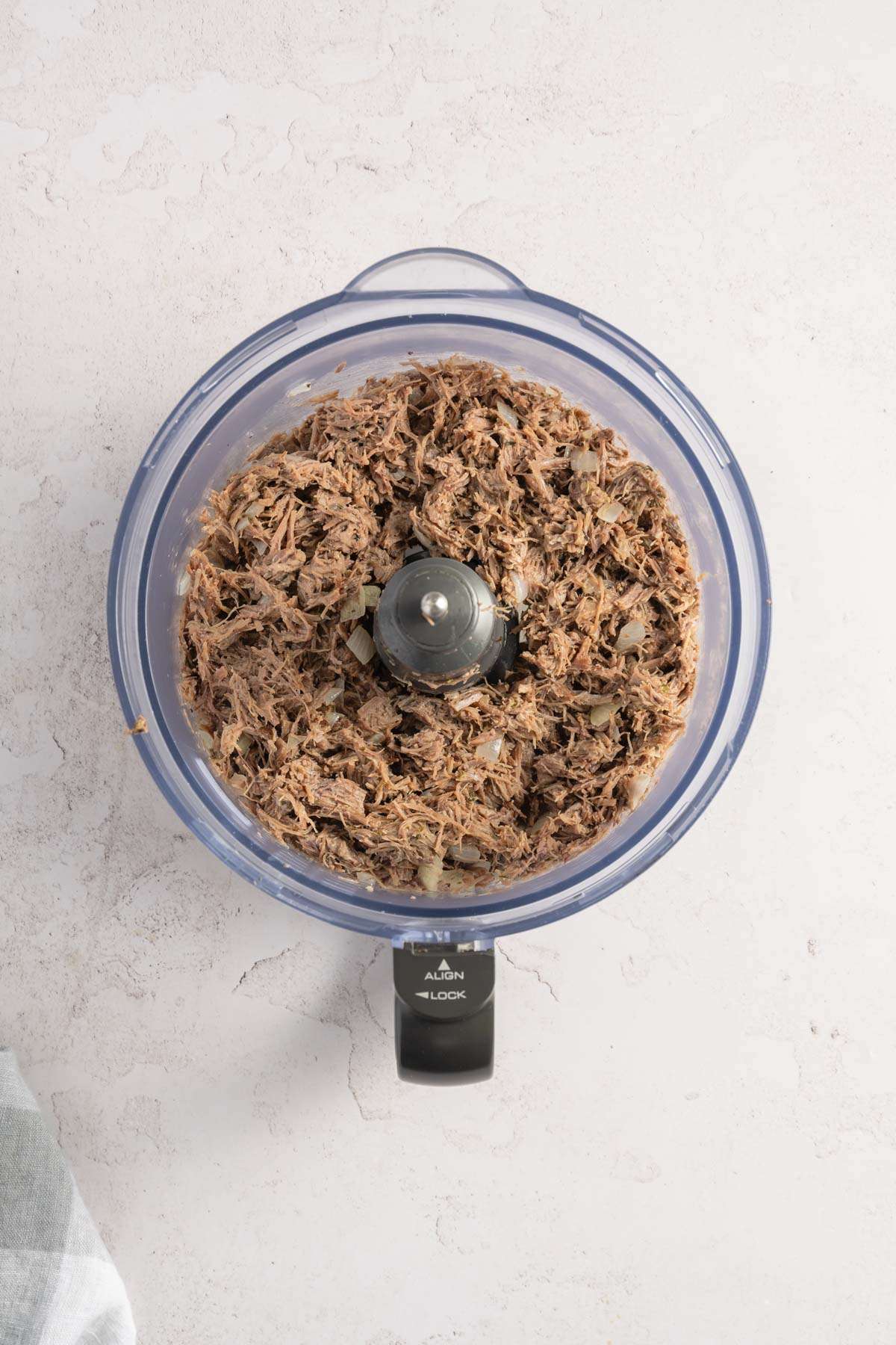 food processor with the beef filling