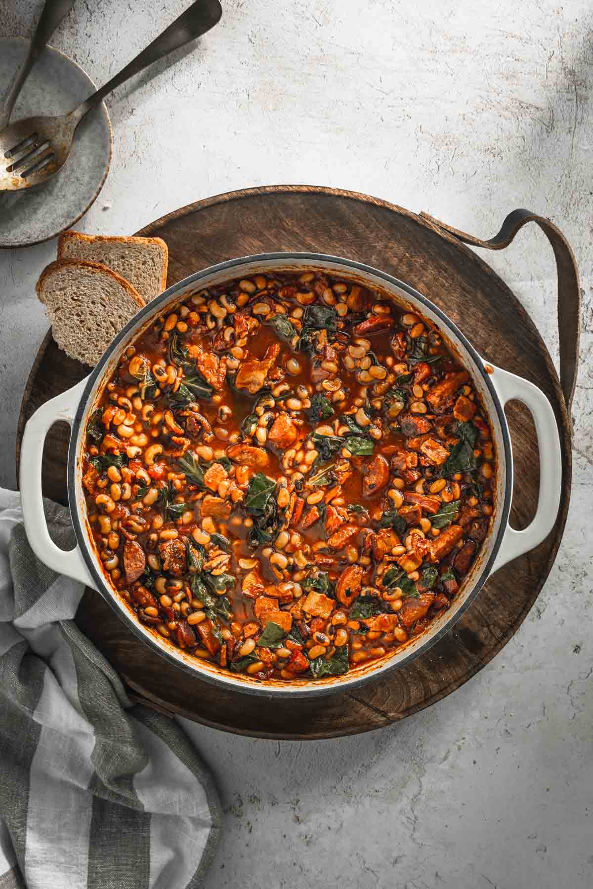 black-eyed pea stew in a pot