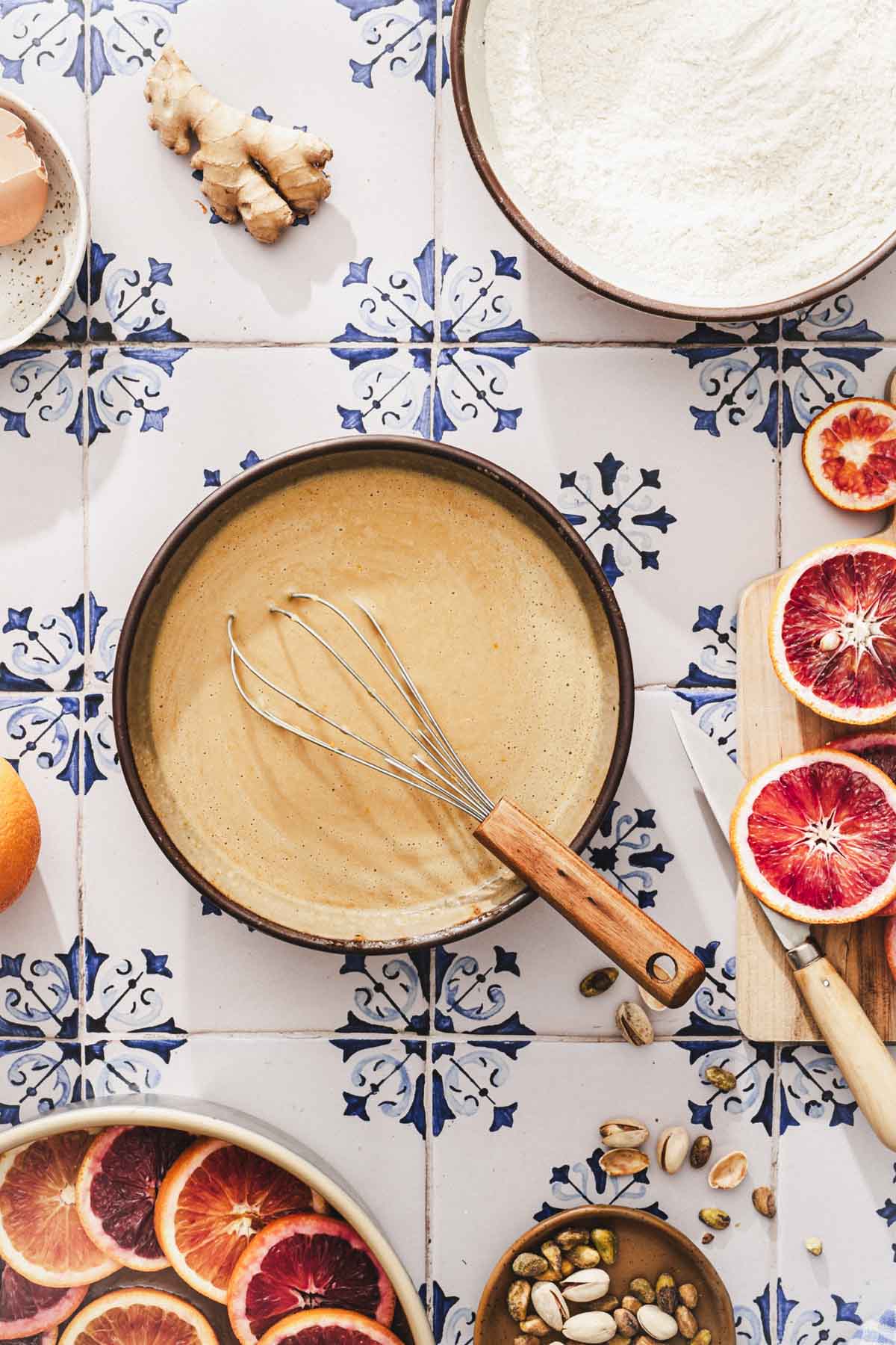 bowl with wet ingredients