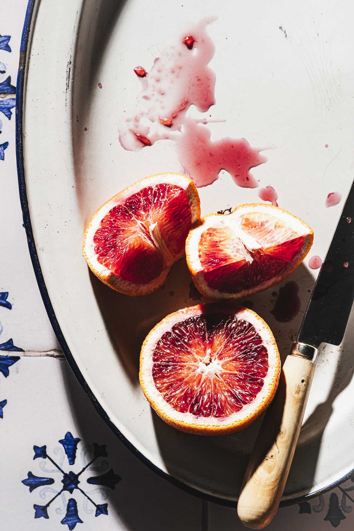 blood orange on a plate