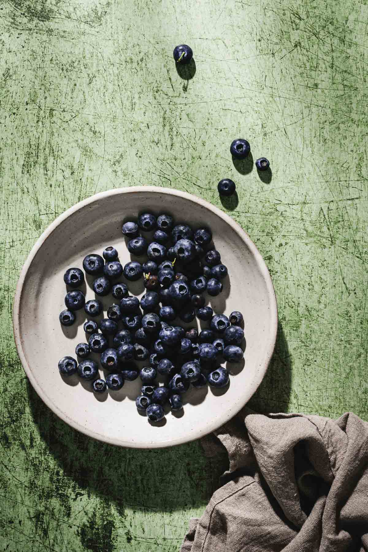 blueberries on a plate