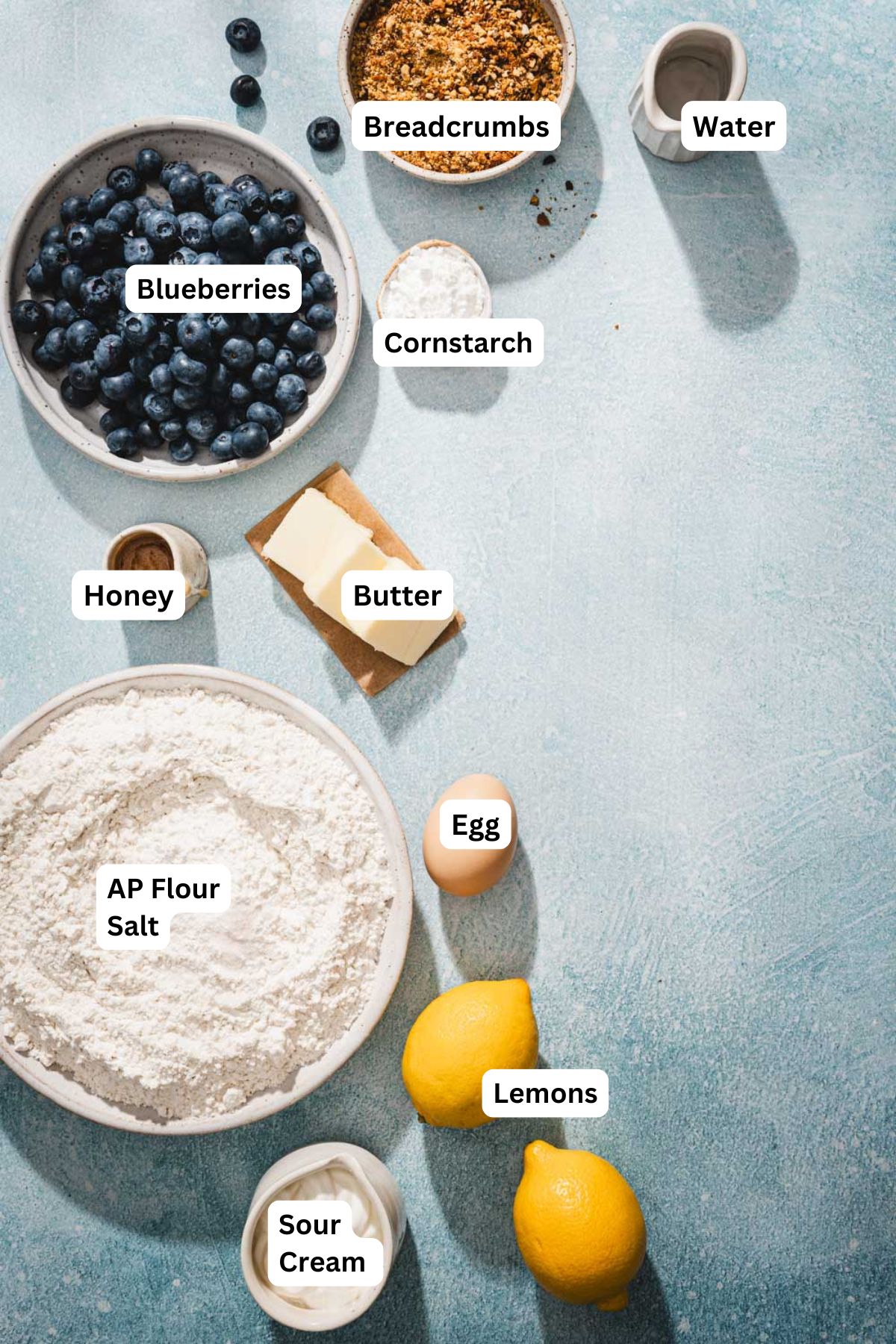 ingredients to make pierogi with name tags