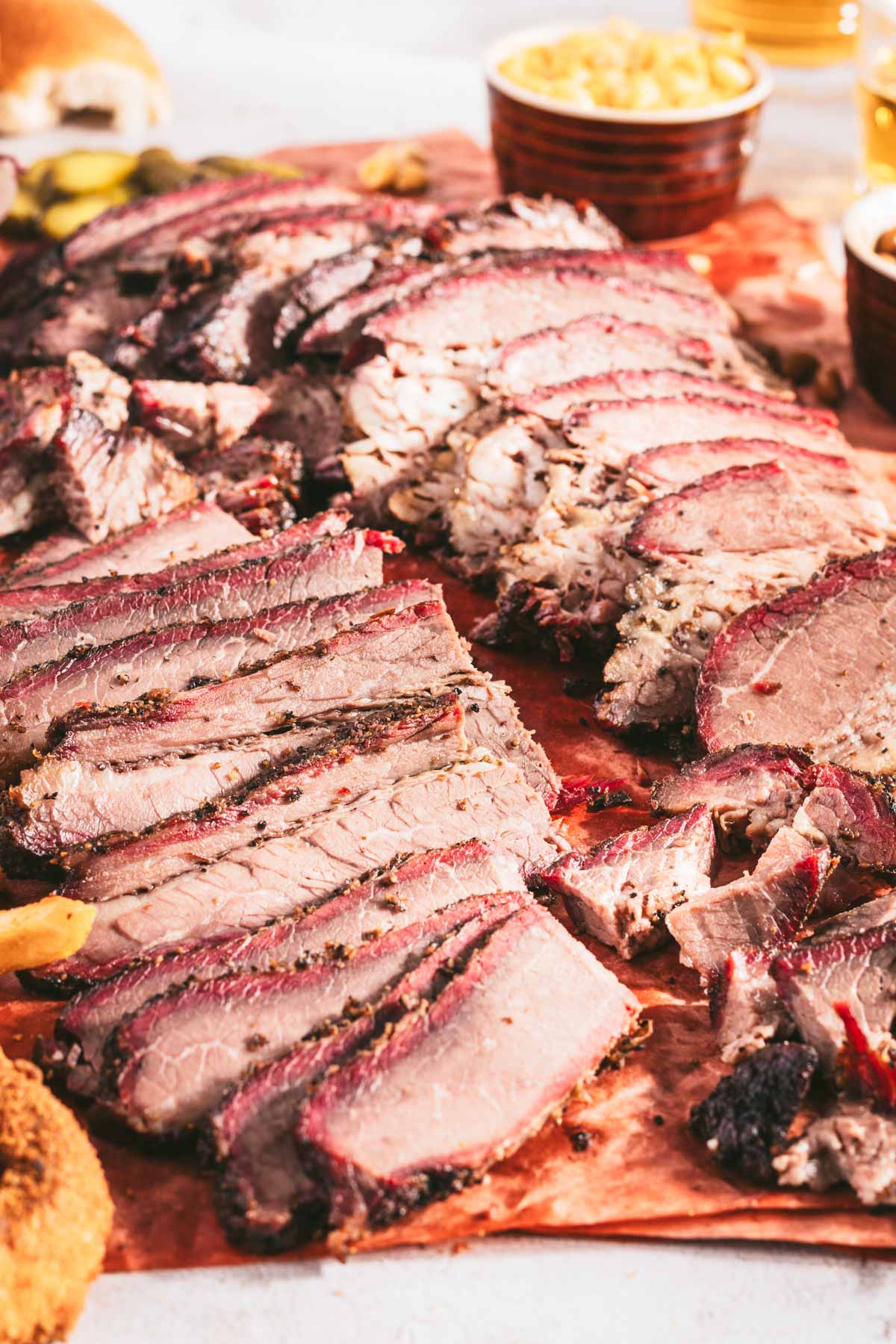 sliced smoked brisket