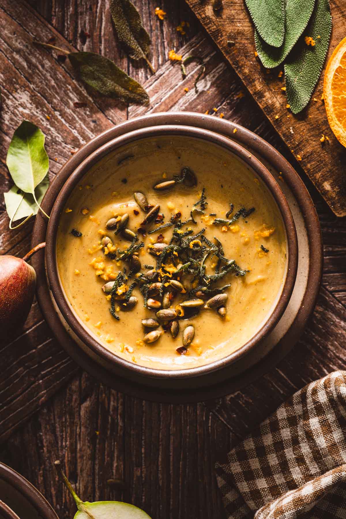 top view of a bowl with he sou[