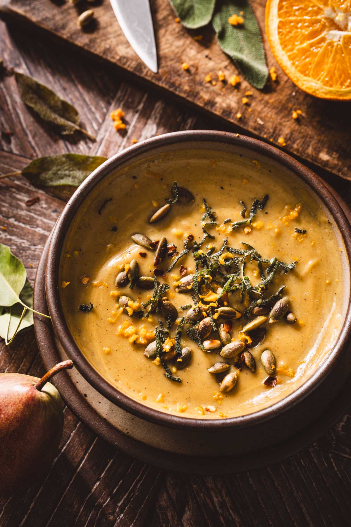 clsoe up of the soup in the serving bowl