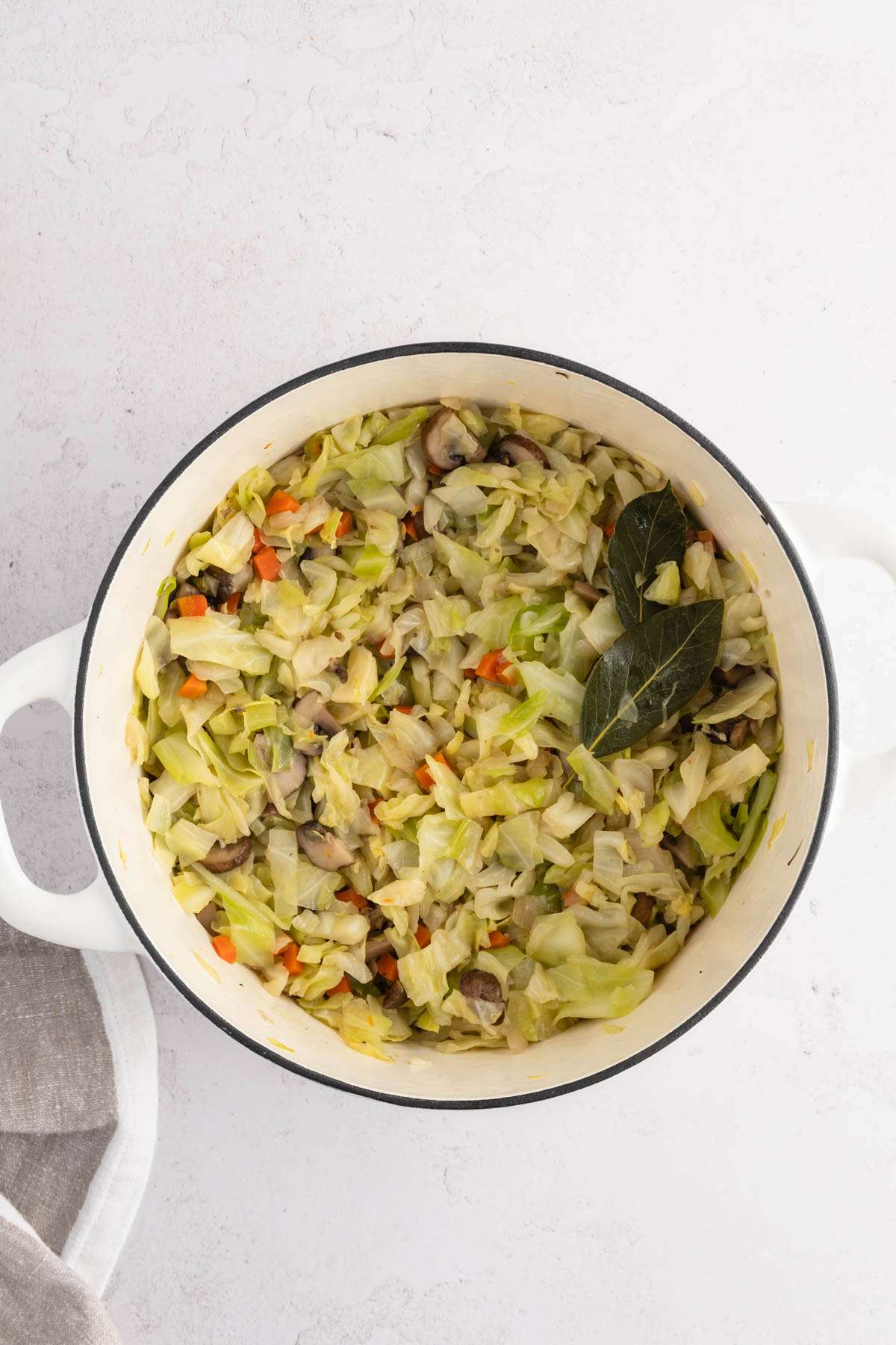 veggies mixed in the cooking pan