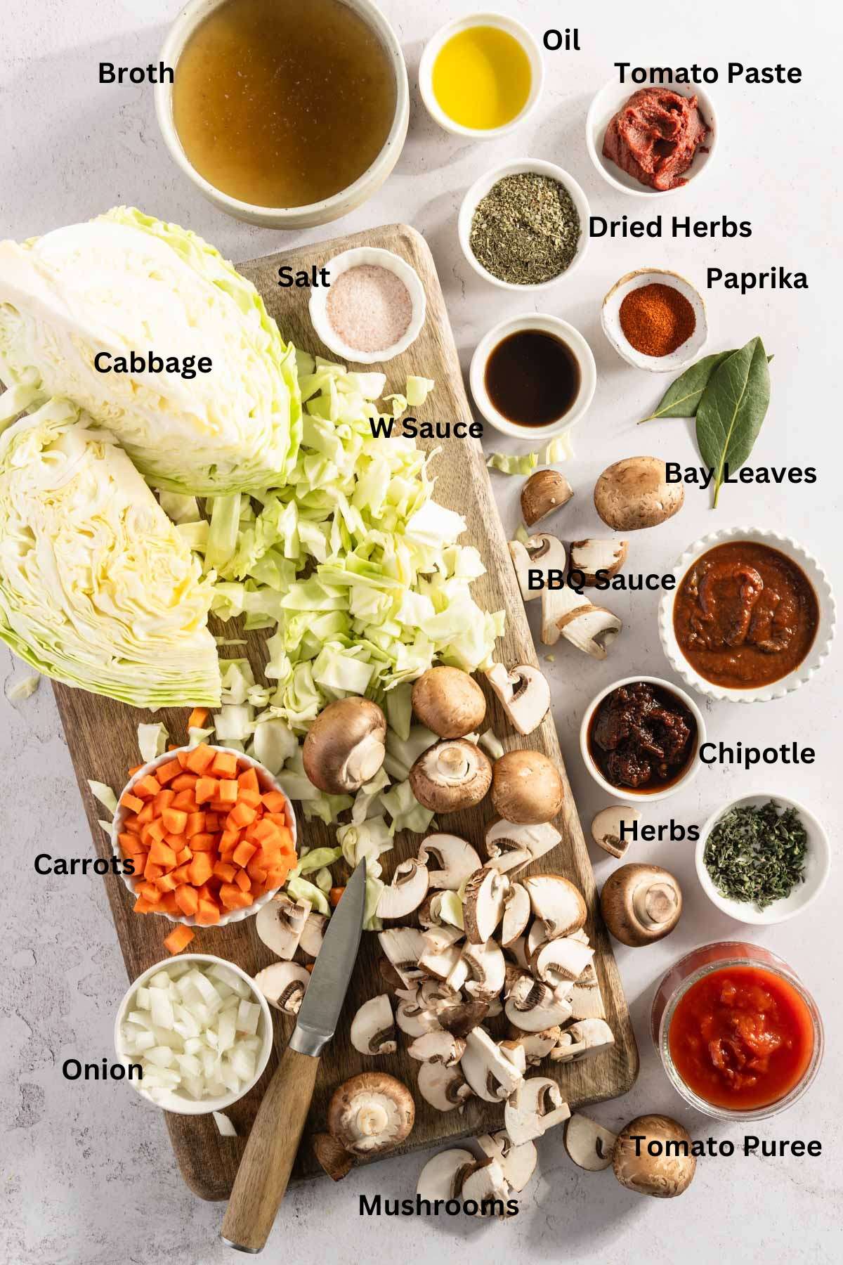 Ingredients for Cabbage Stew