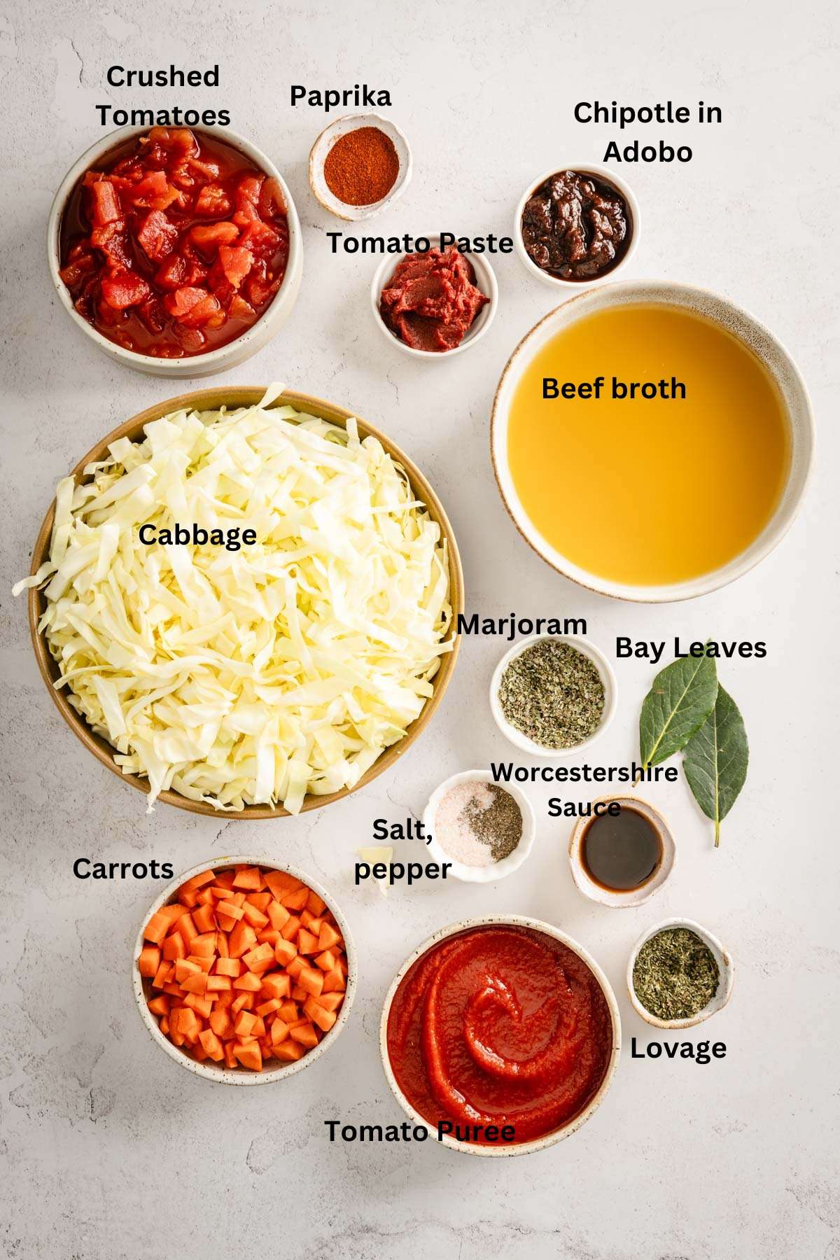 ingredients for the cabbage soup