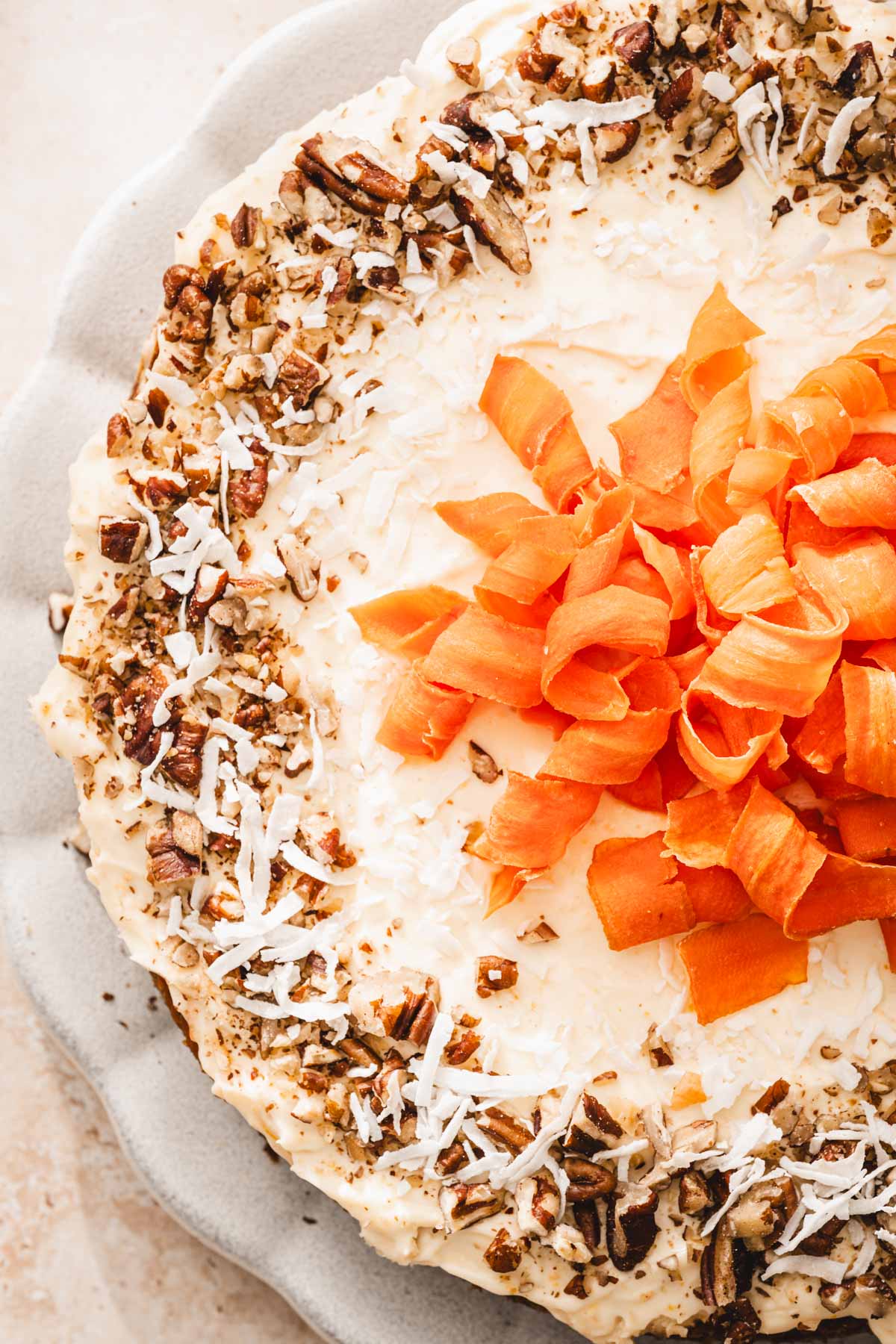 close up of a carrot cake