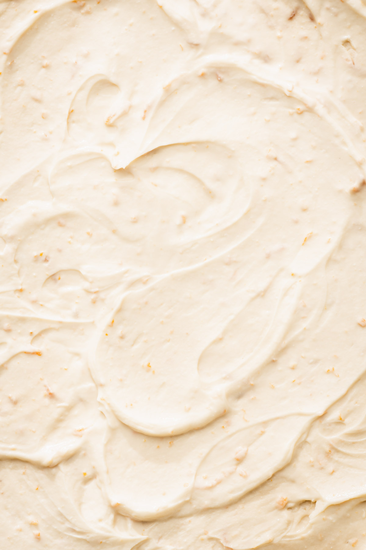 close up photo of a cream cheese topping
