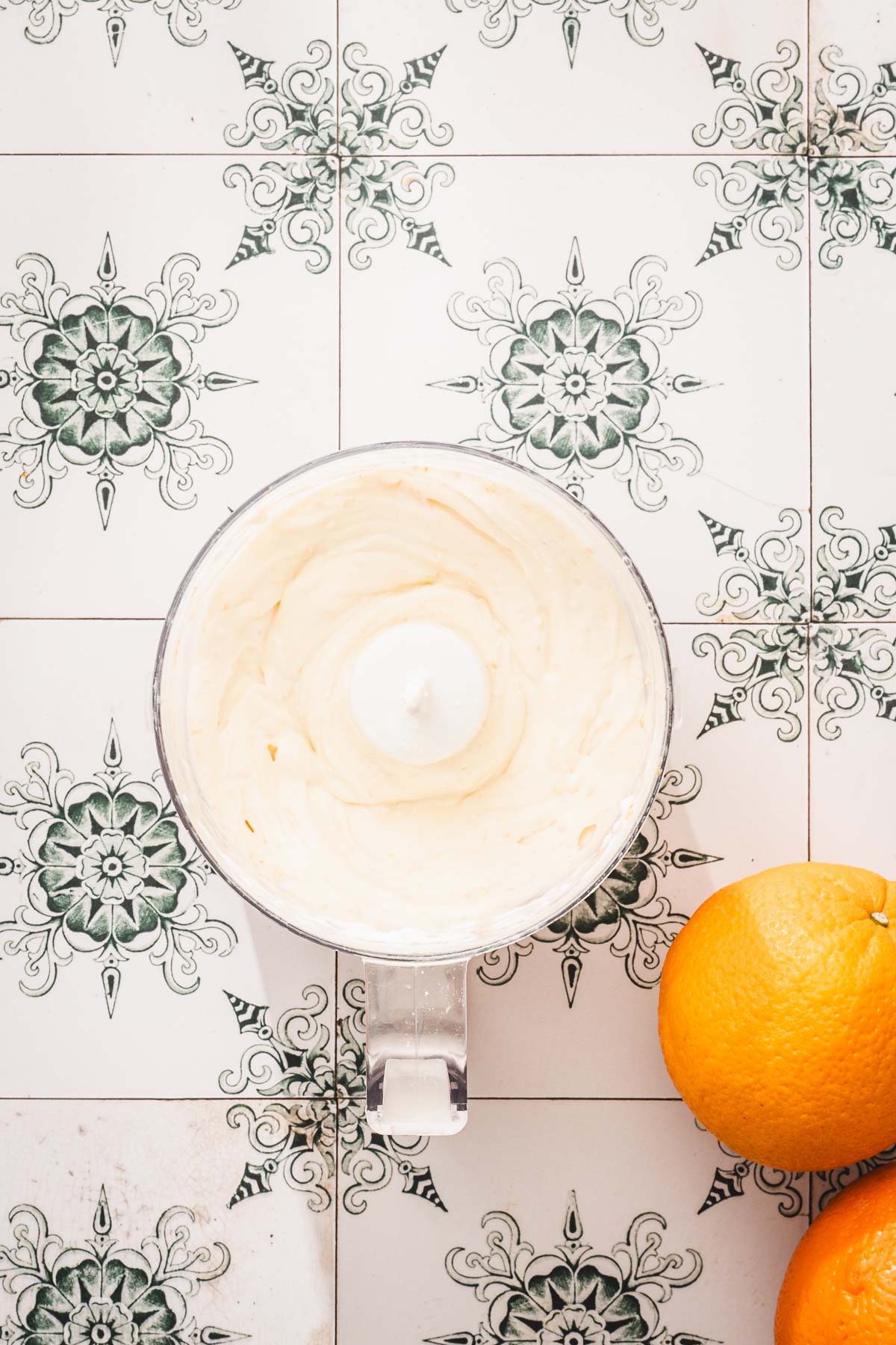 cream cheese toping in a food procesor