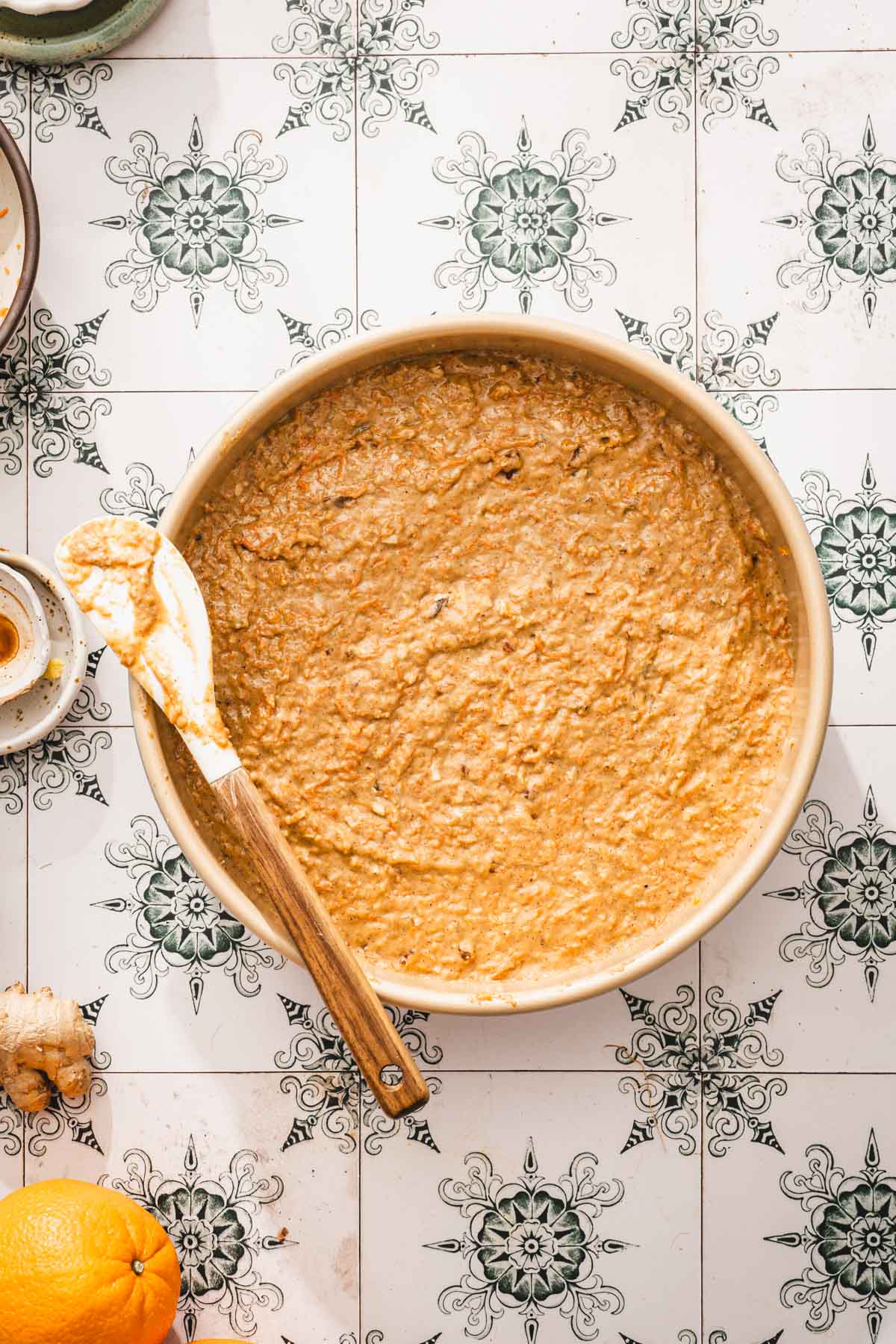 batter placed in the baking pan