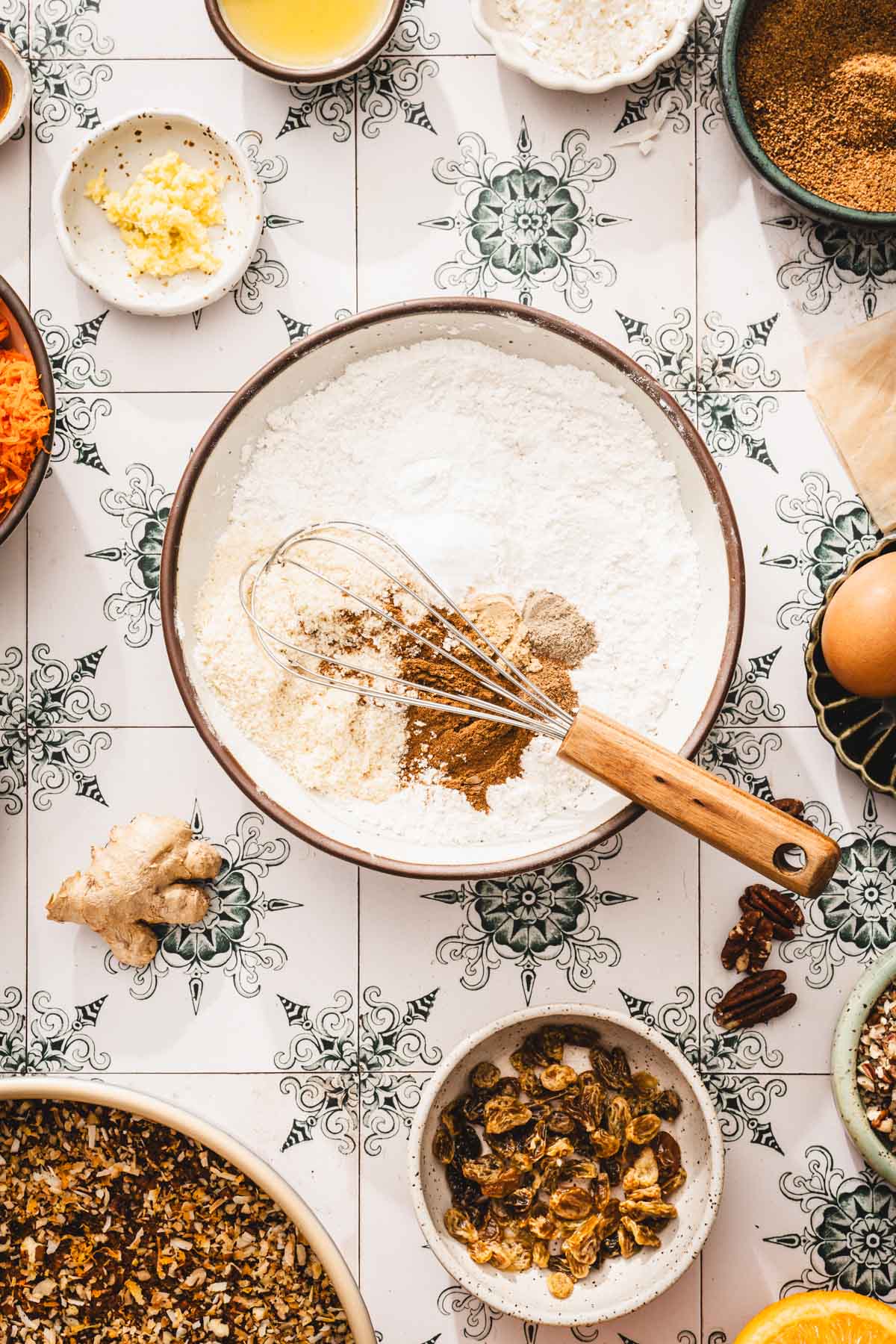 bowl with flour and spices