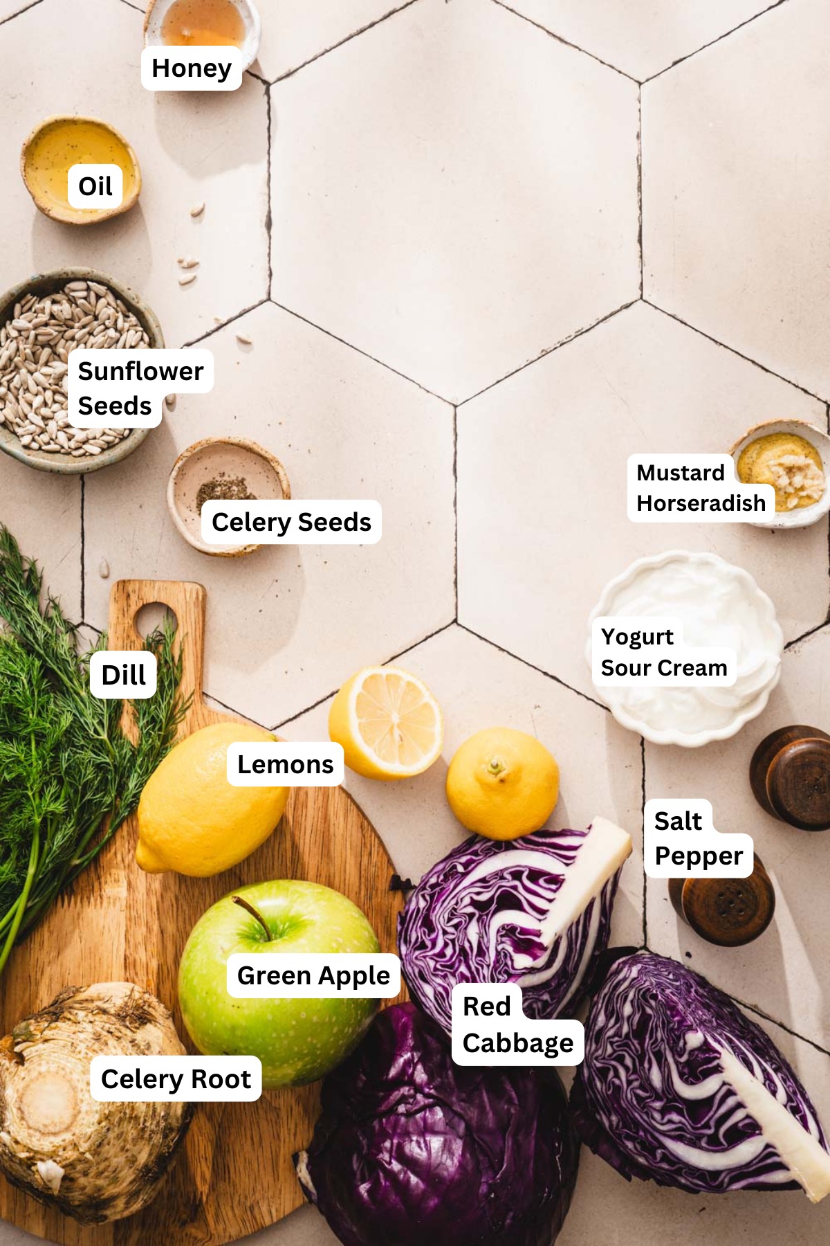 ing to make celery root salad with name tags