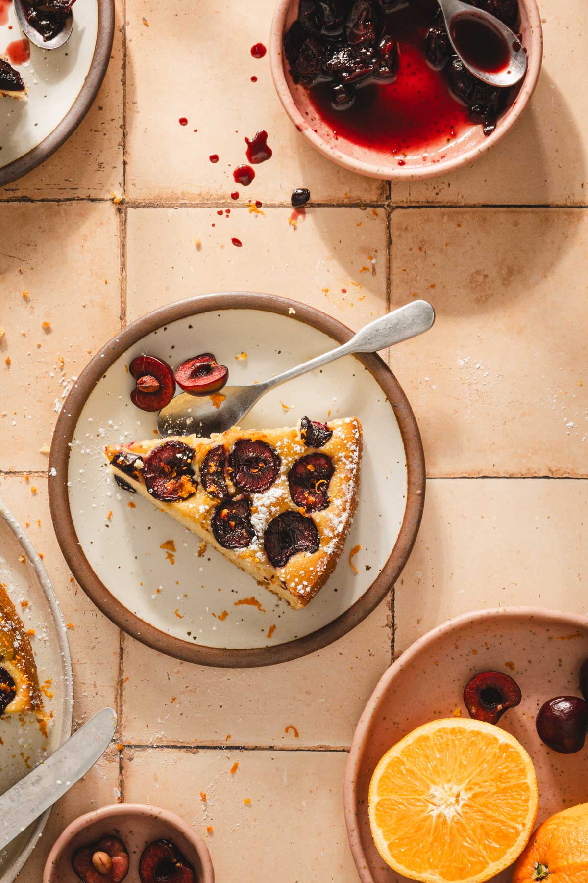 close up of the cake slice