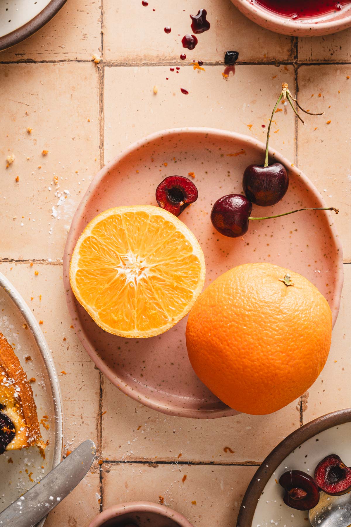 close up of a plate with oranges