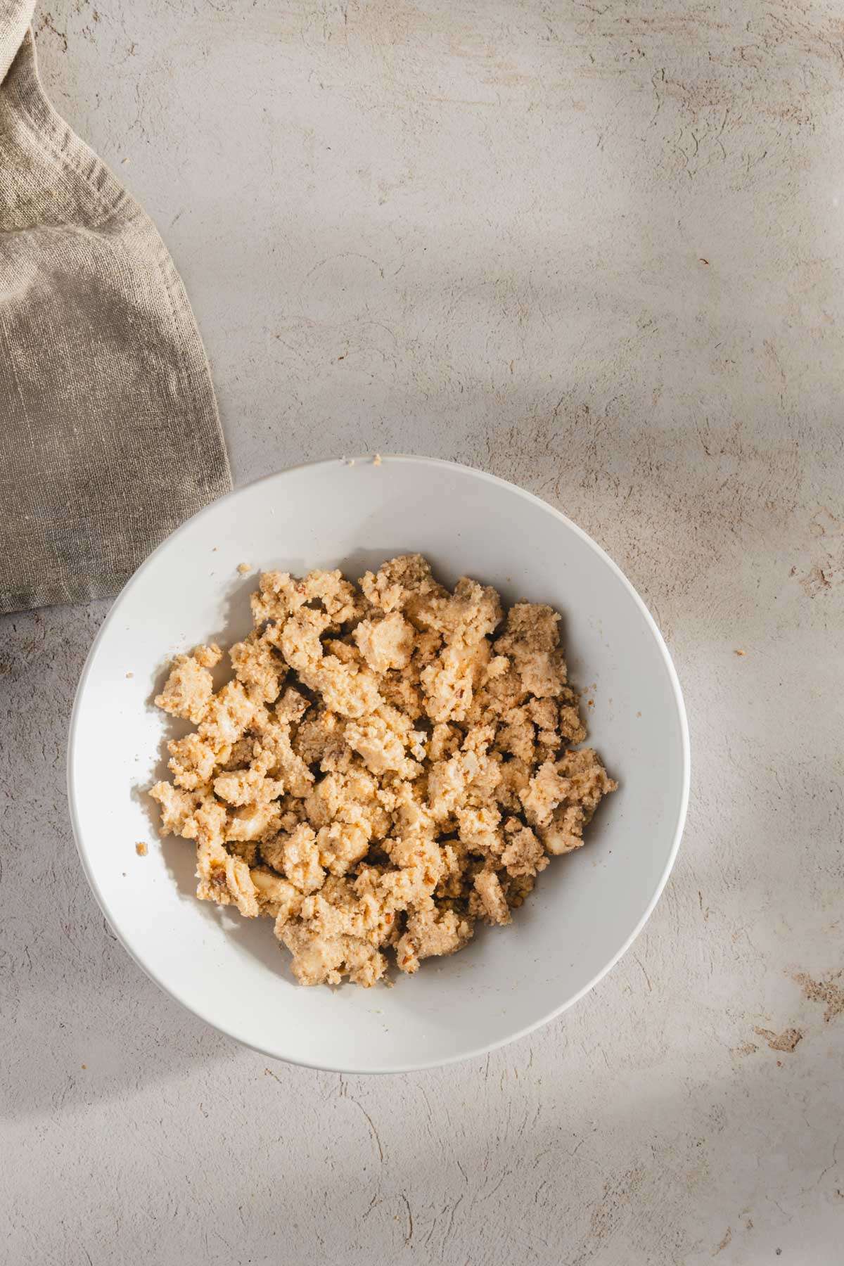 bowl with crumble made