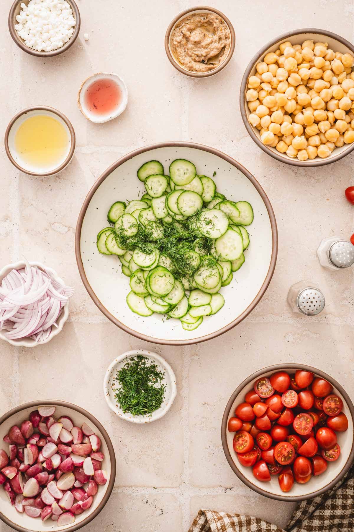 nbowl wiht slicd cucumber