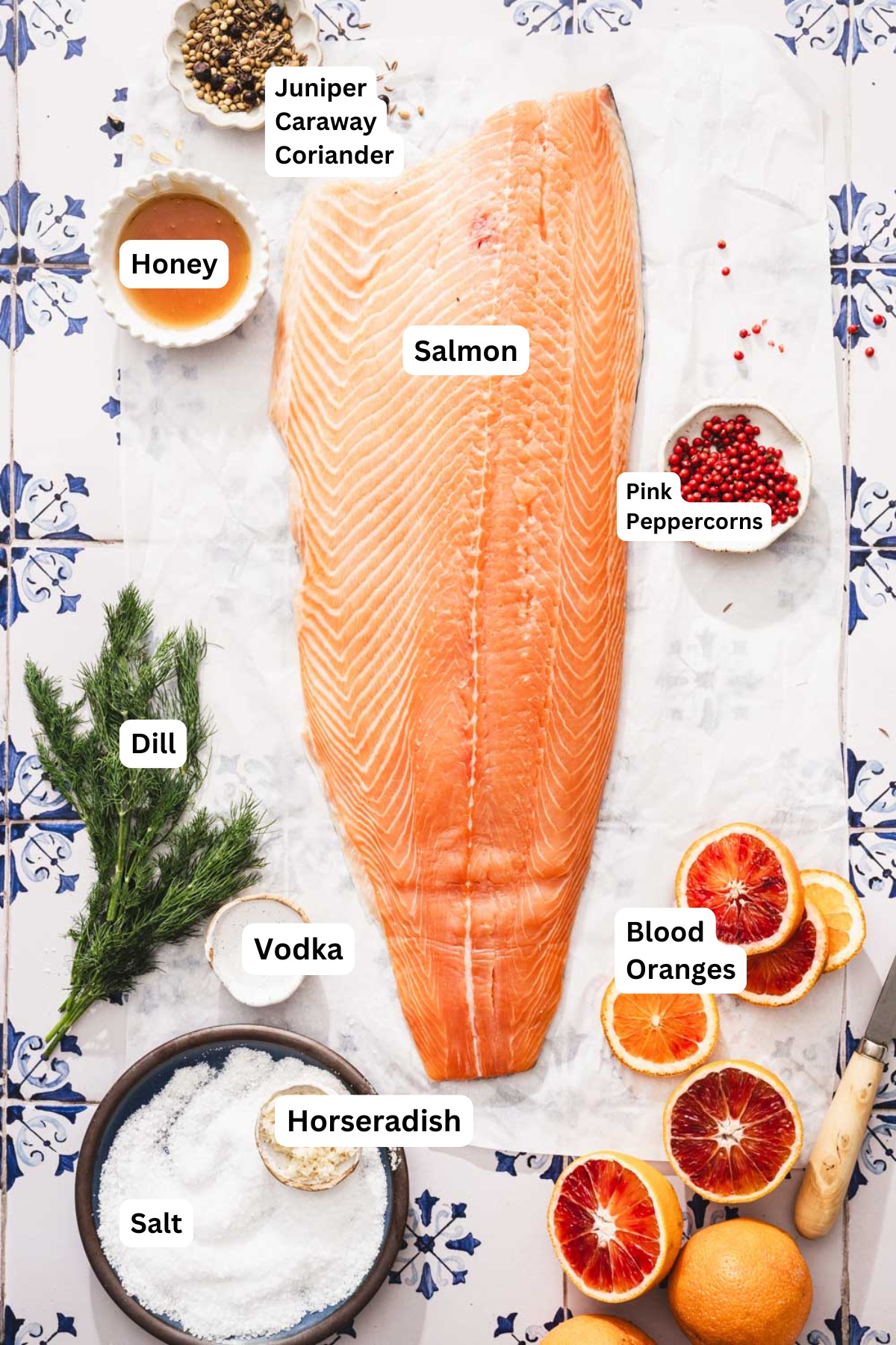 ing to make cured salmon with name tags