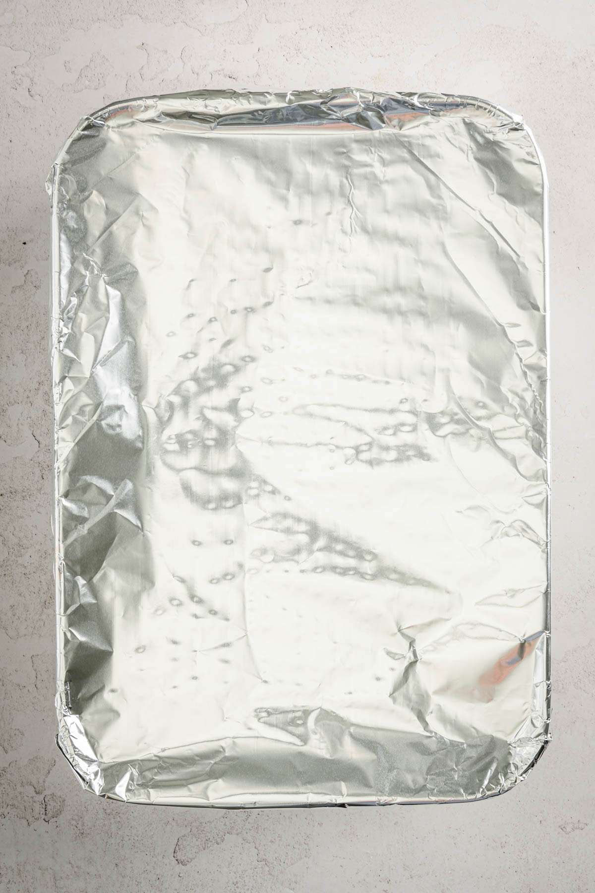 container fully covered with foil