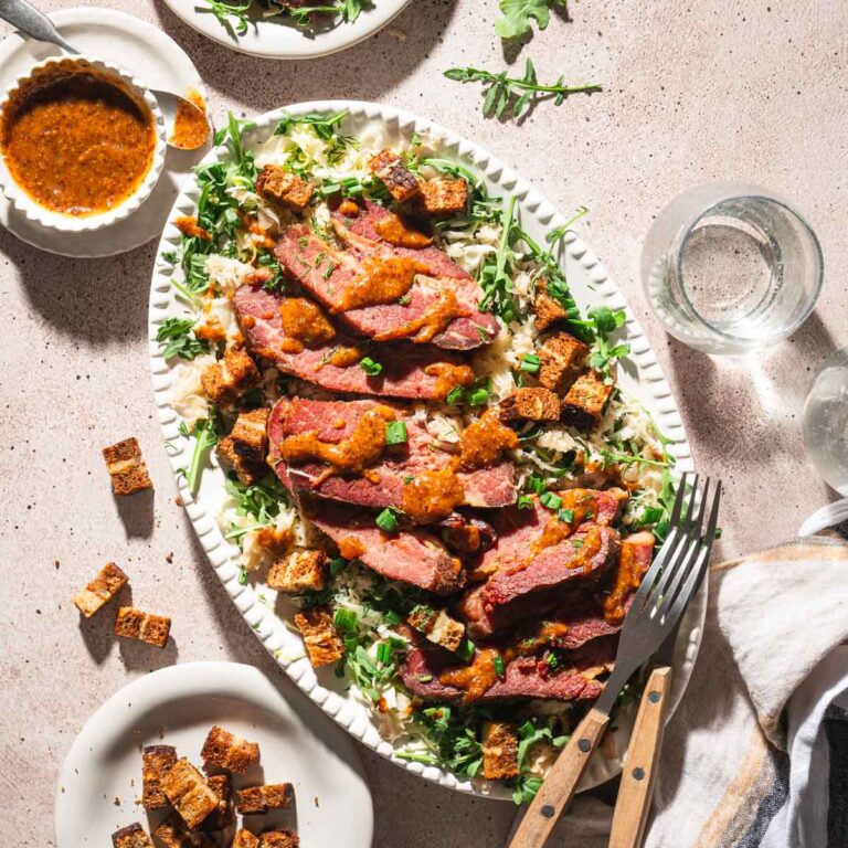 corned beef on a srving platter