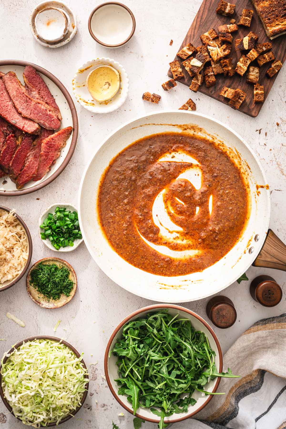 skillet with the sauce