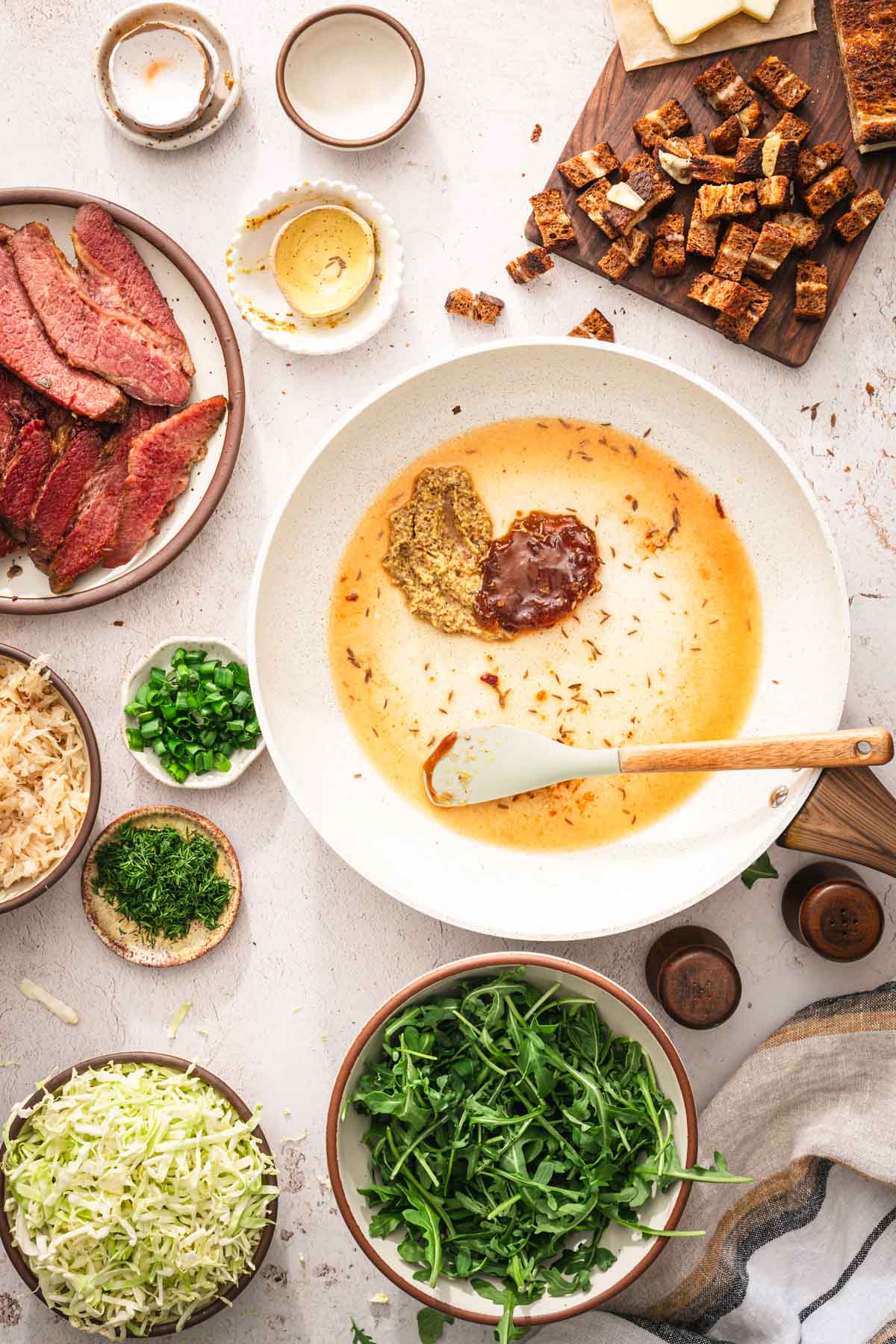 skillet with the ing to make the sauce