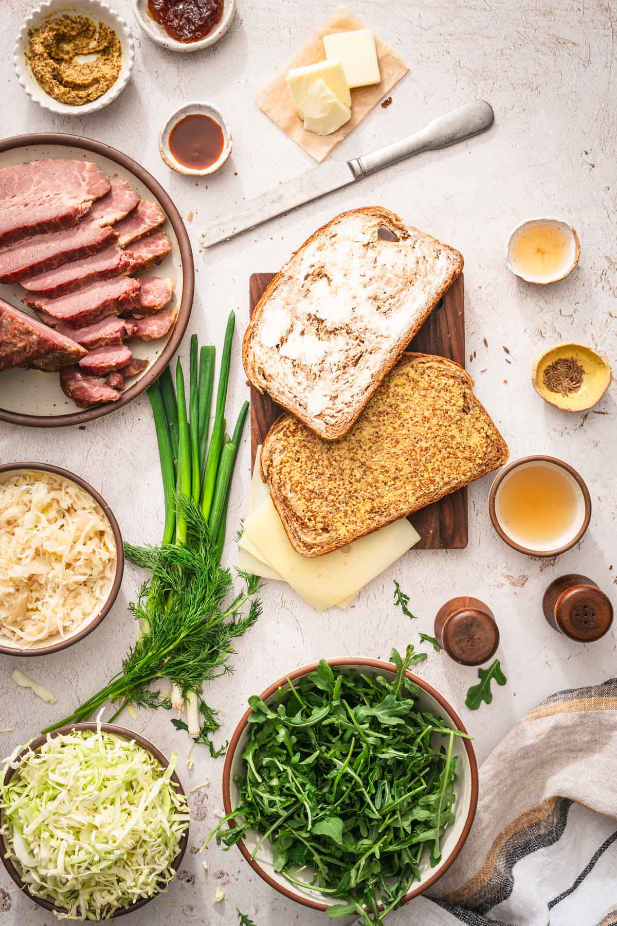 two slices of bread on a wooden board
