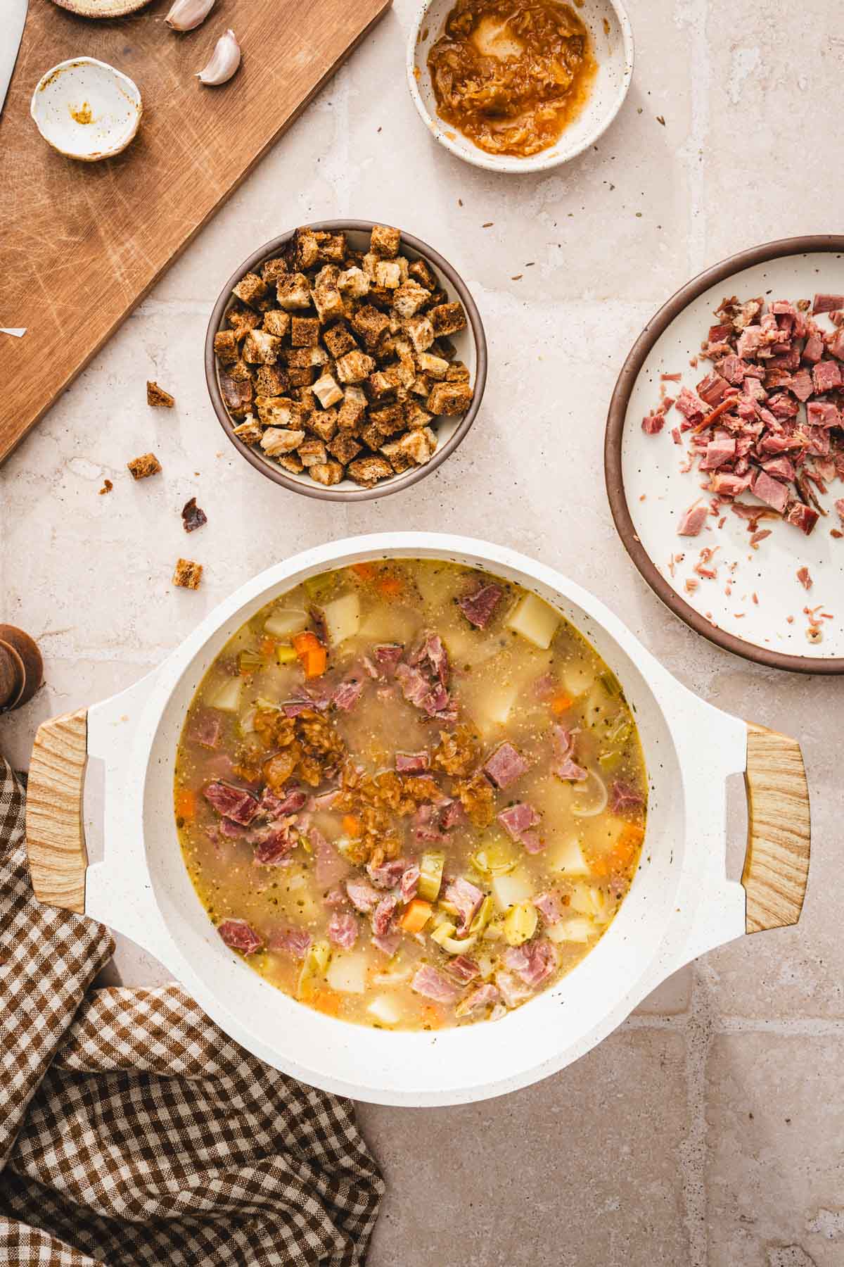 soup pan with finished soup