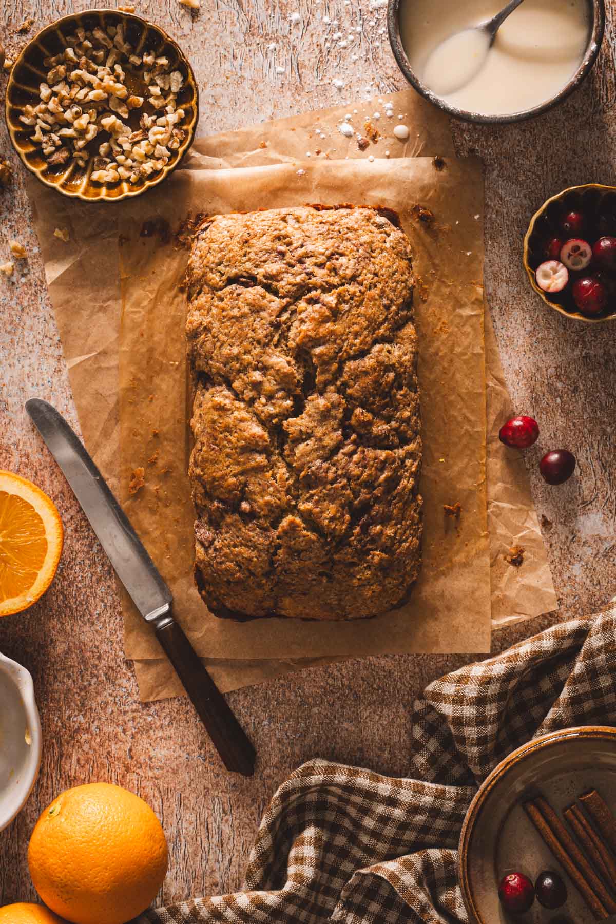baked cranberry loaf
