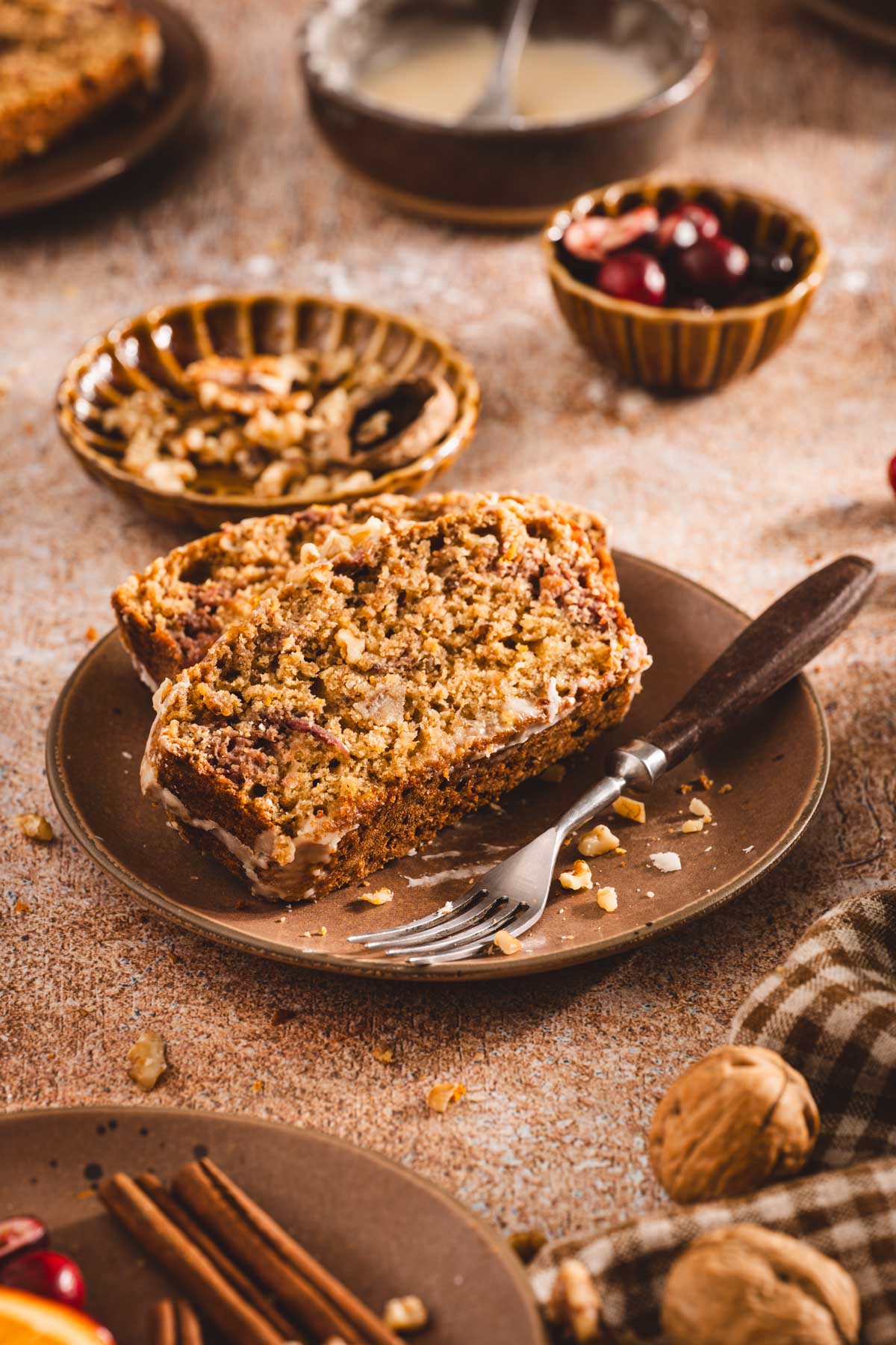 slices of cake on a serving plate