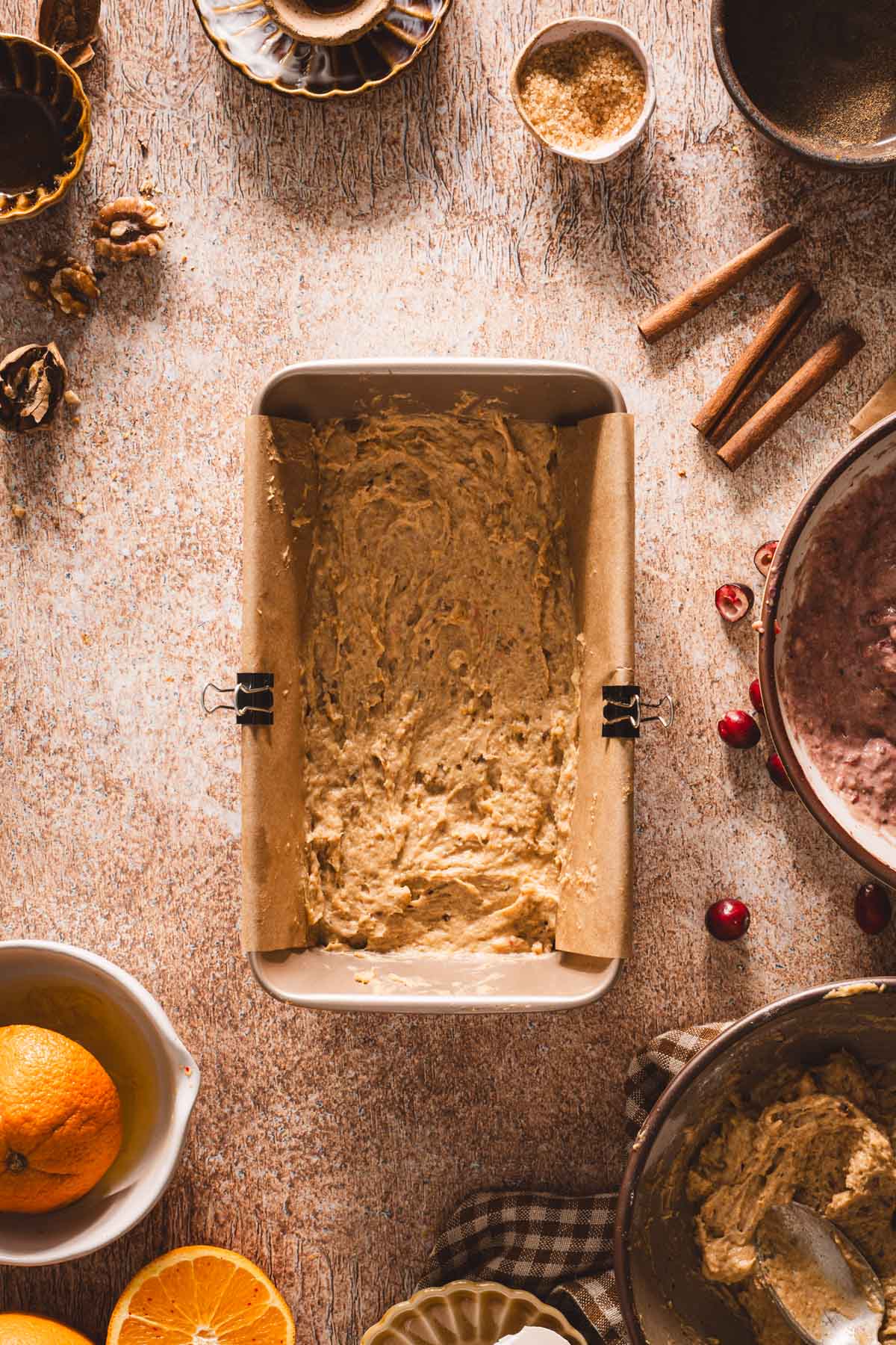 plane batter in a baking dish
