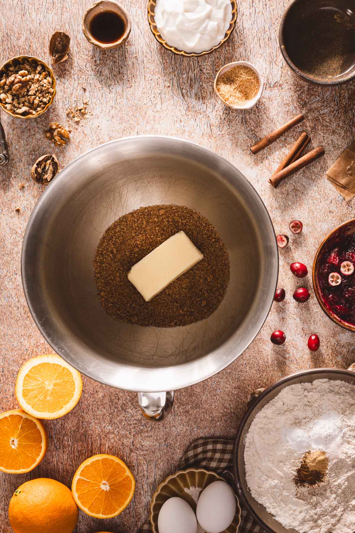 large bowlwith sugar and butter