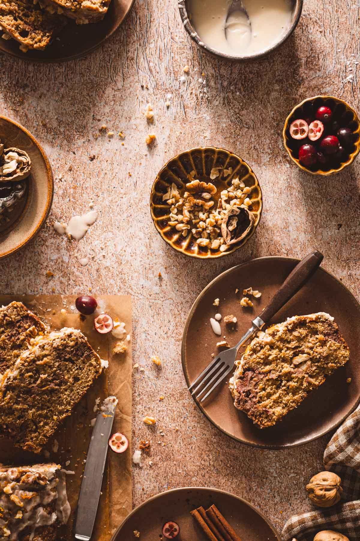 slices of cake on a serving plates