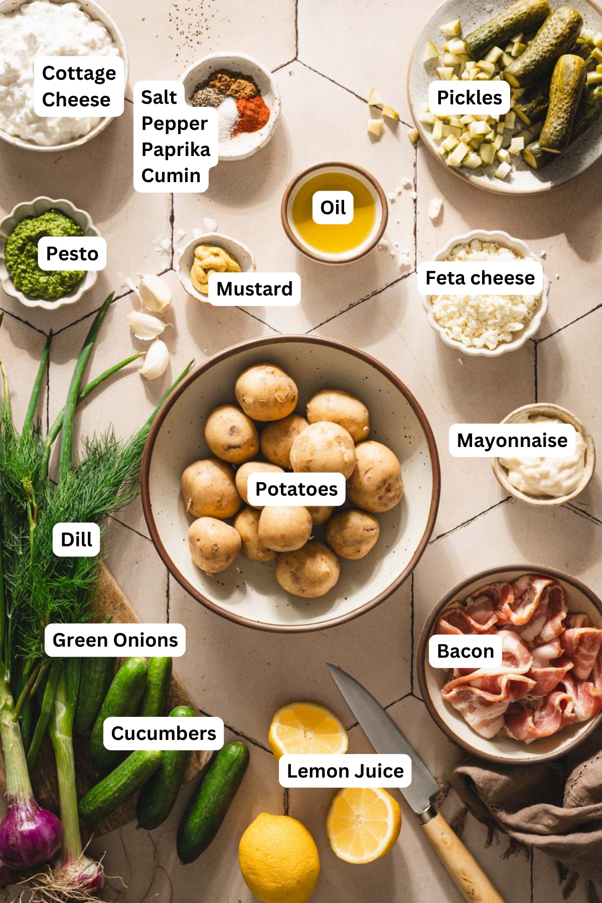 ing to make smashed potato salad with name tags
