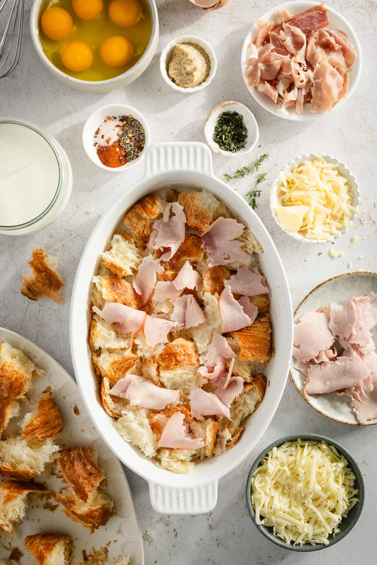 croissant bake in the dish before cooking