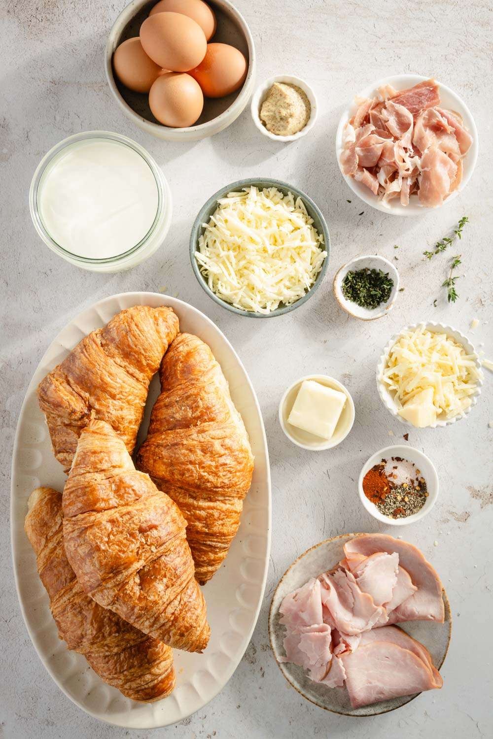 ingredients to make croissant bake