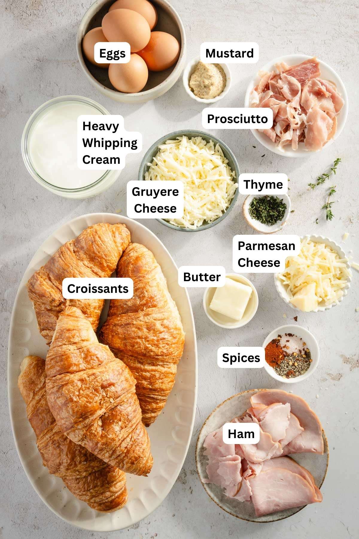 ingredients to make Croissant Bake