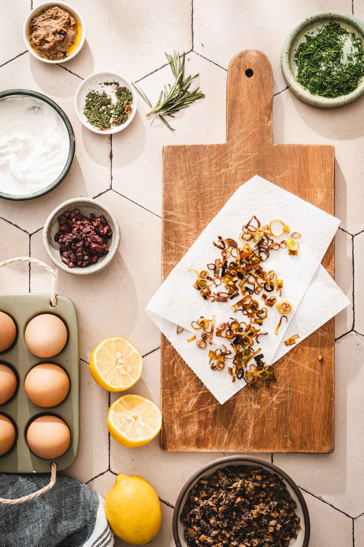 fried leeks on a paper towel
