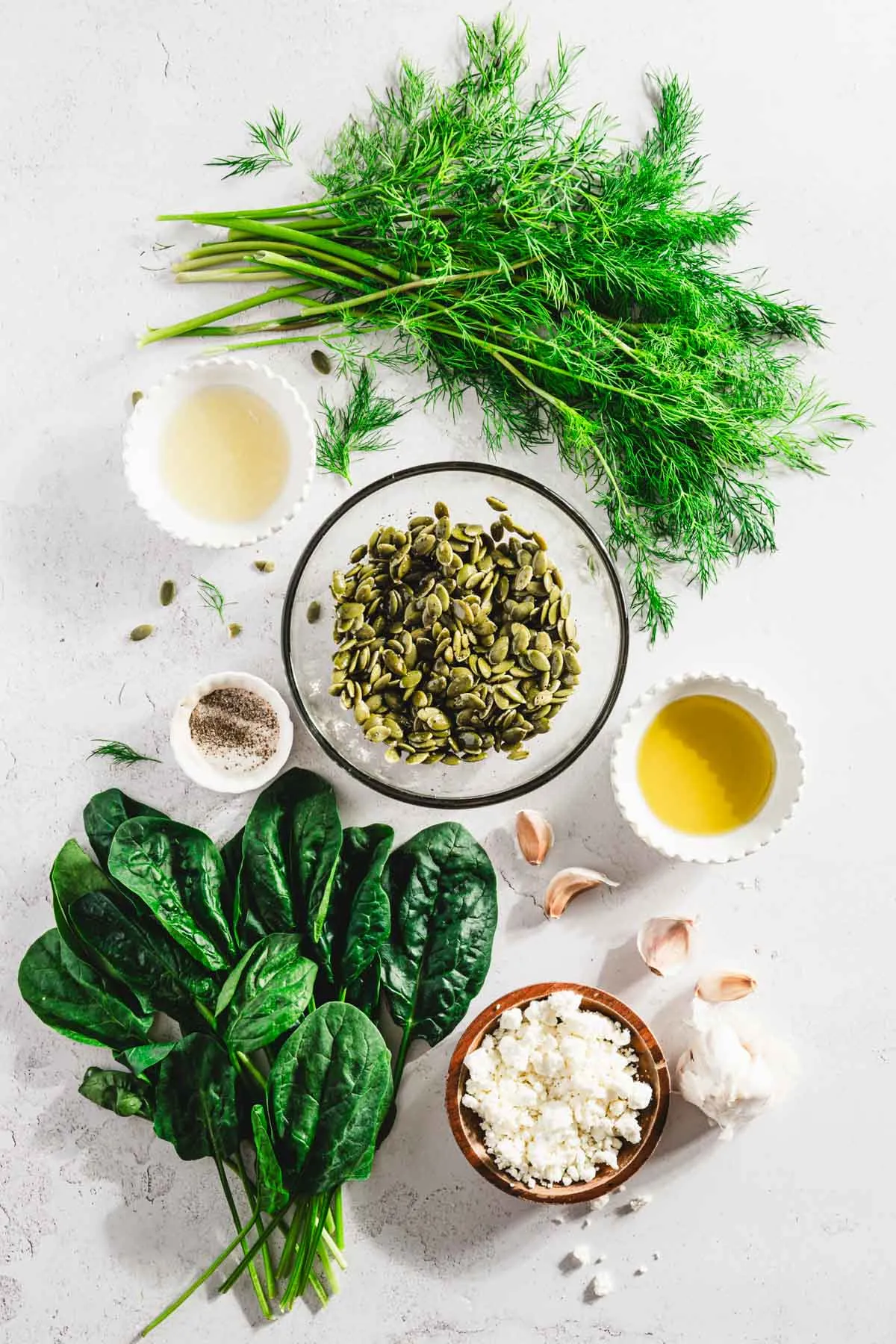 ingredients to make dill pesto